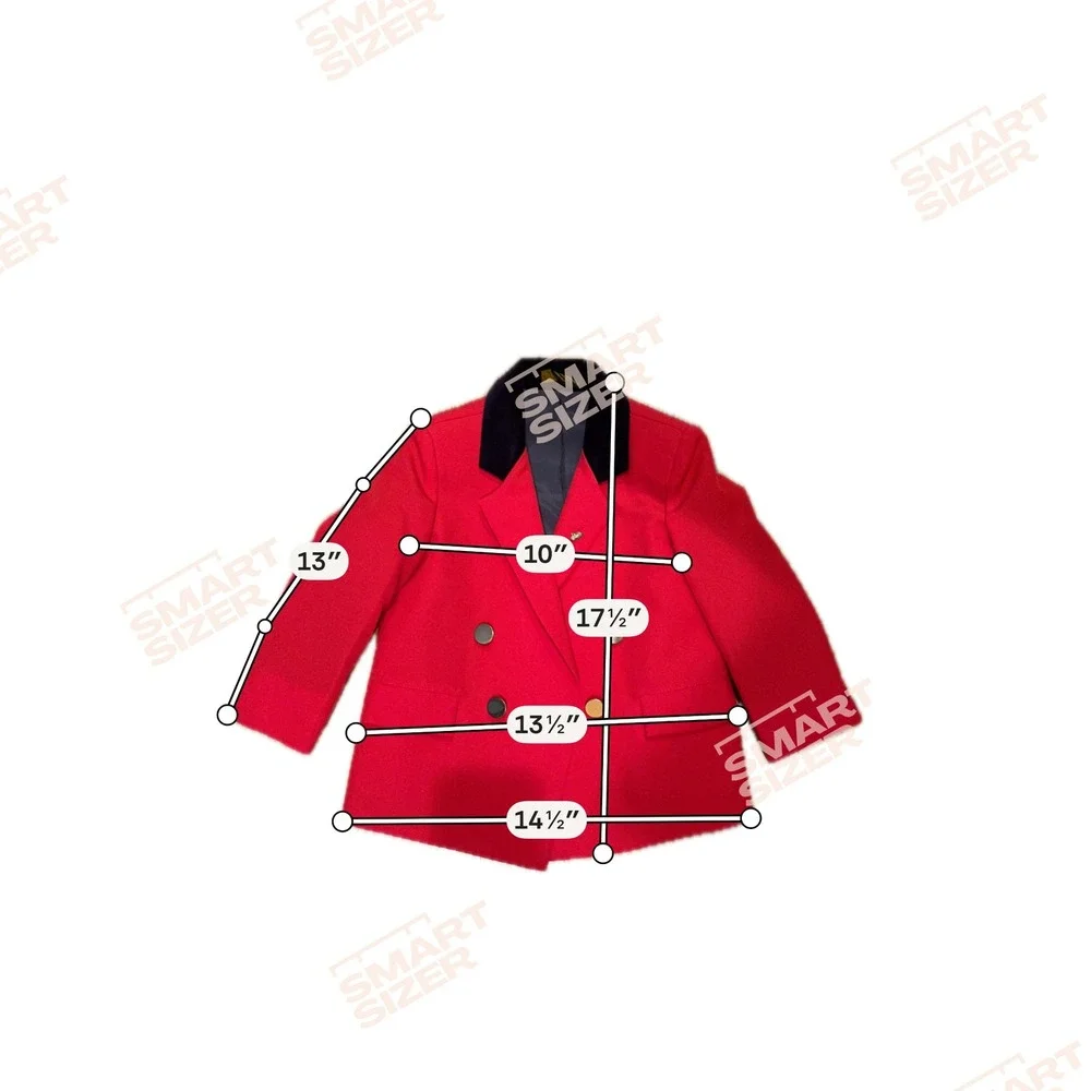 Big Guy Blazer Kids 4 Red Double Breasted Velvet Collar Vintage Formal Jacket